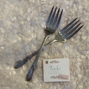 BHLDN Floral Silver Fork Set